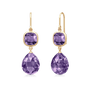 Olivia Earrings Amethyst Crystal