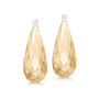 Briolette Ear Pendants Champagne Quartz