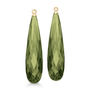 Briolette Ear Pendants Olive Quartz