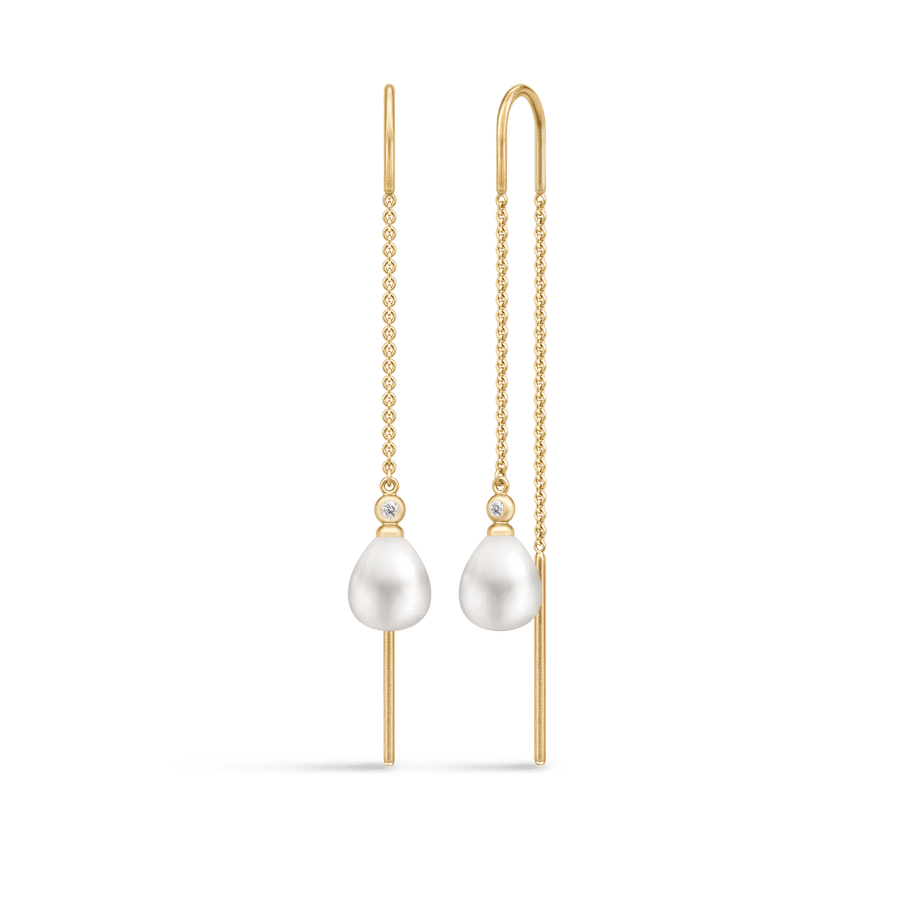 Tasha Chain Earrings White Pearl