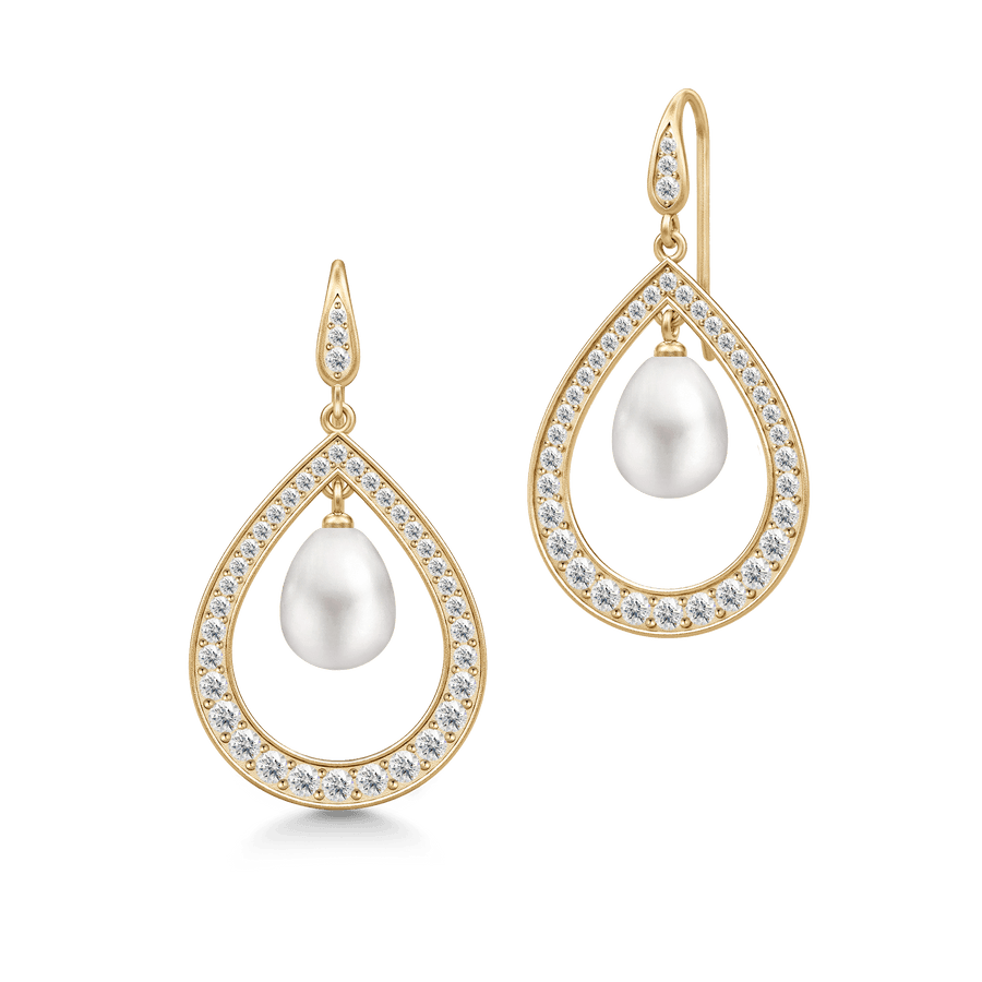 Ocean Droplet Earrings White Pearl