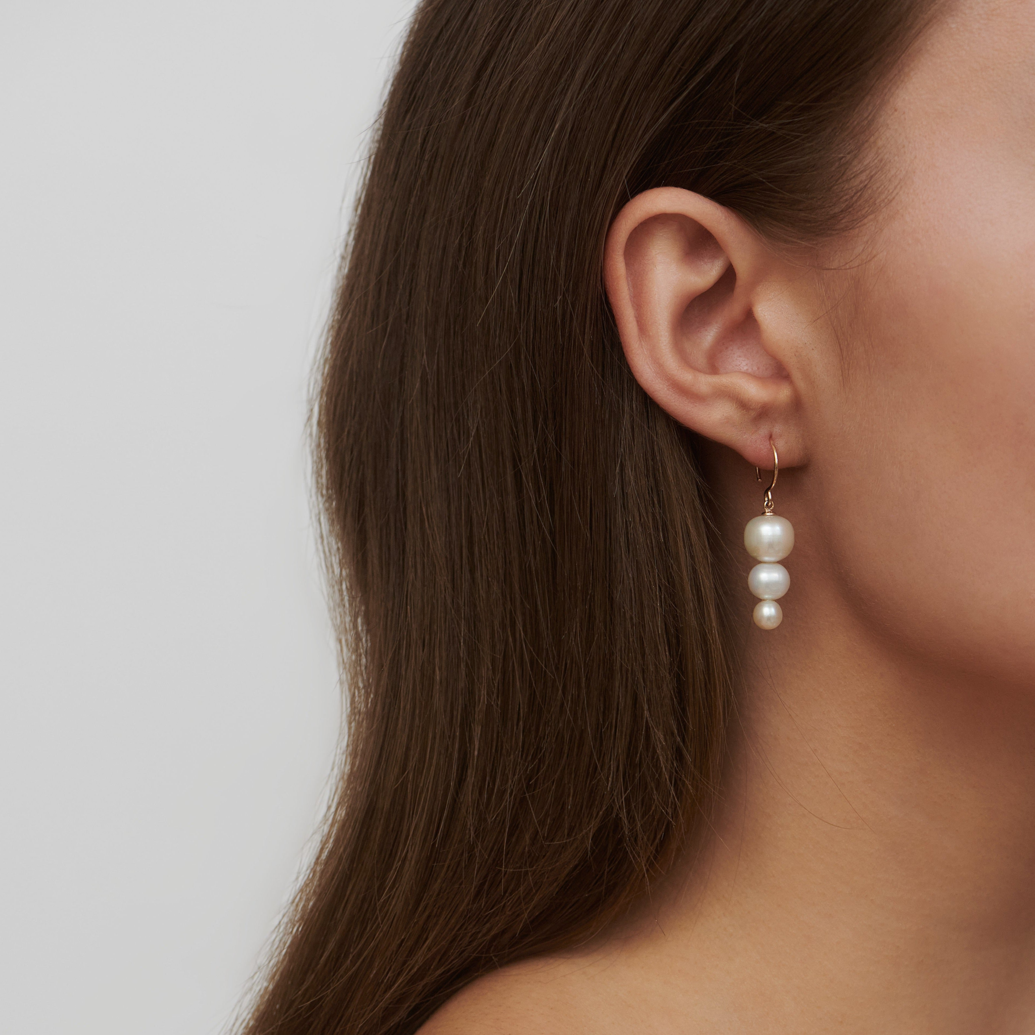 Eden Earring White Freshwater Pearls