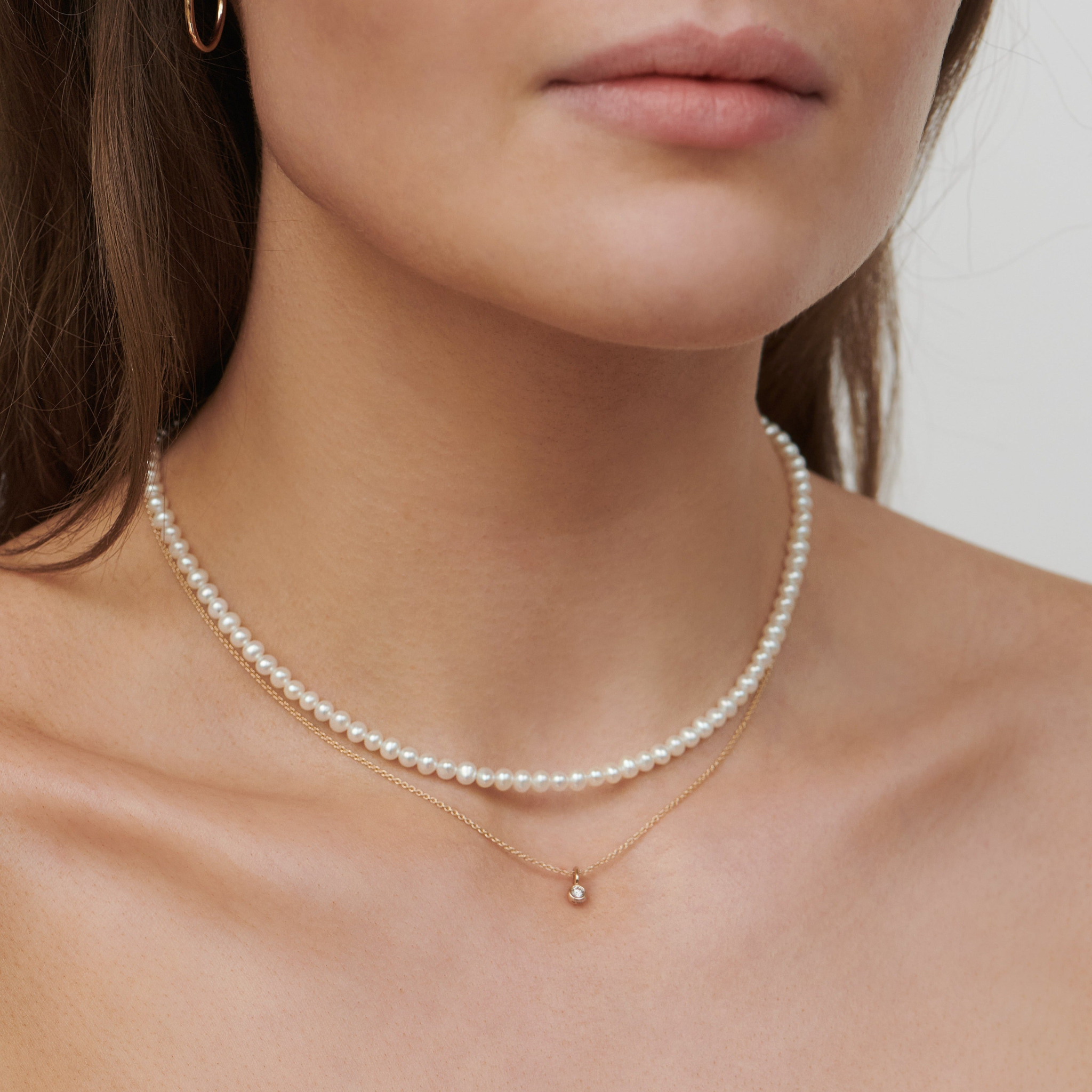 Esther Necklace White Freshwater Pearls