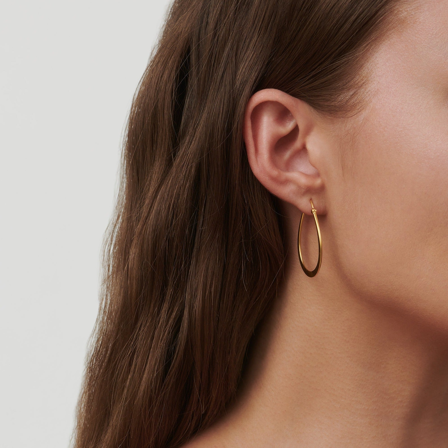 Classic Pear Hoop Earrings