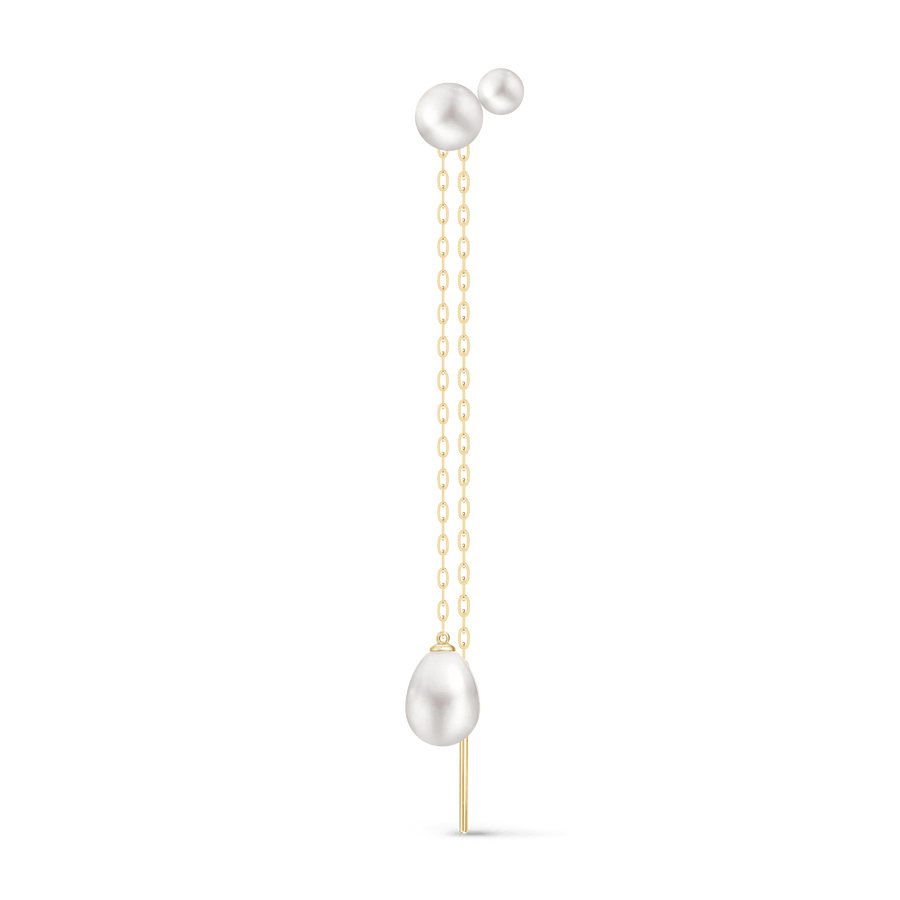 Edna Duo Ear Pendant Look White Pearl