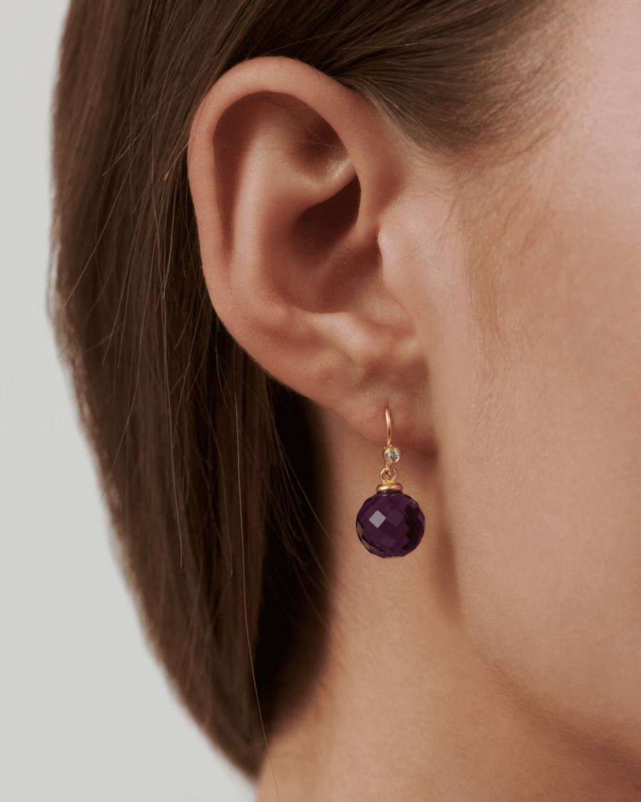 Globe Earrings Amethyst