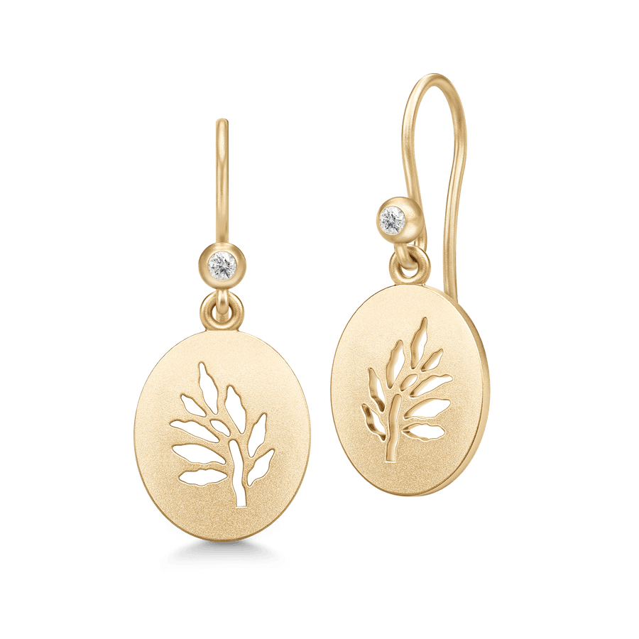 Tree of Life Signet Earrings Clear