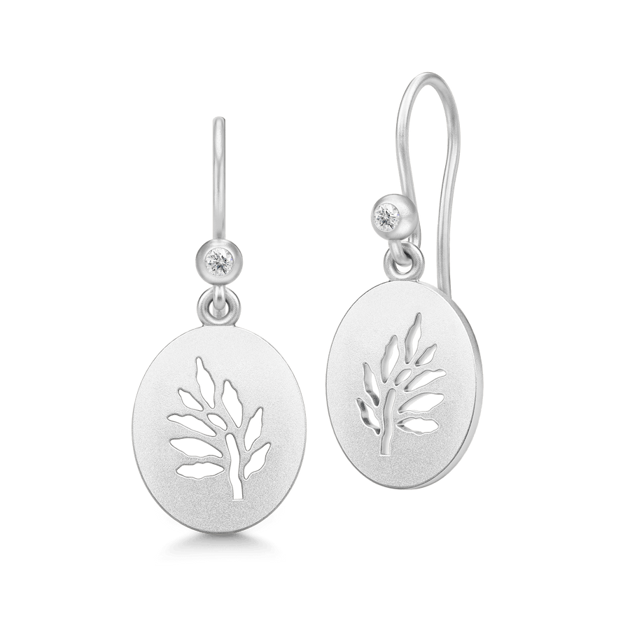 Tree of Life Signet Earrings Clear