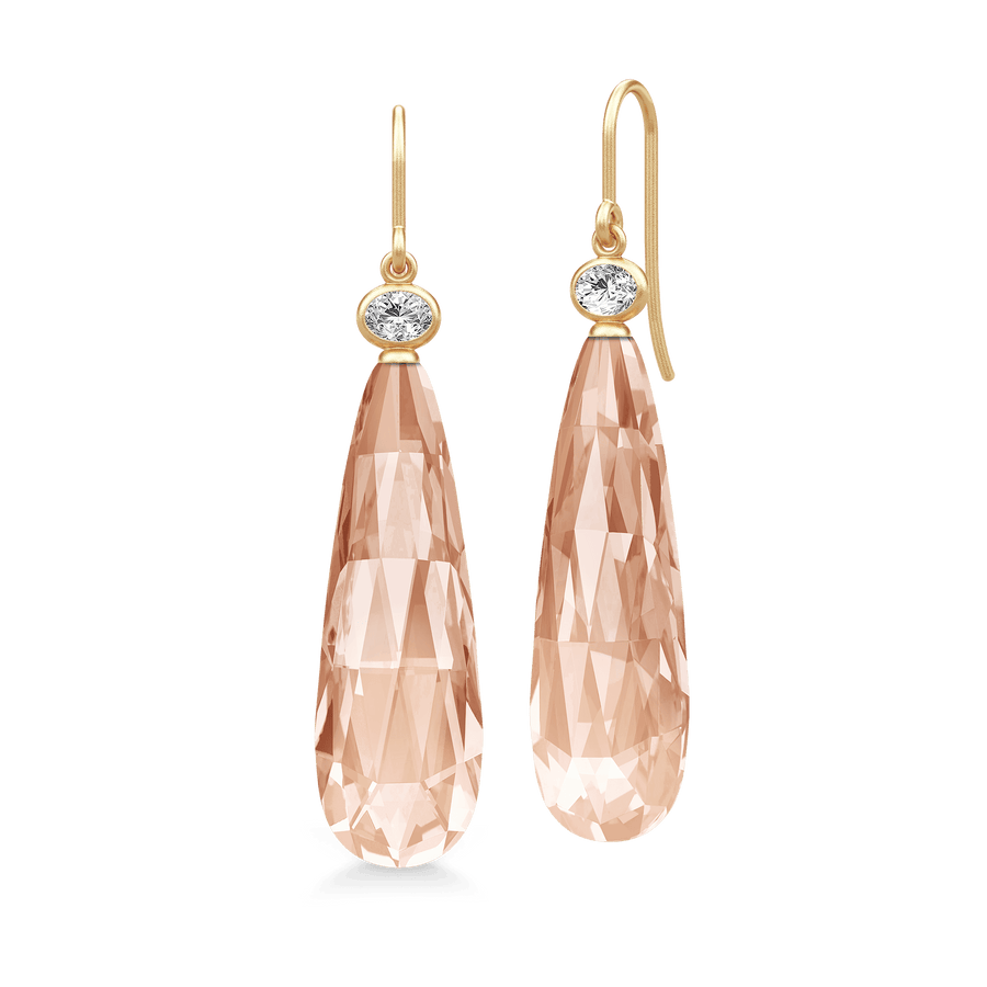 Ofelia Drop Earrings Peach Morganite