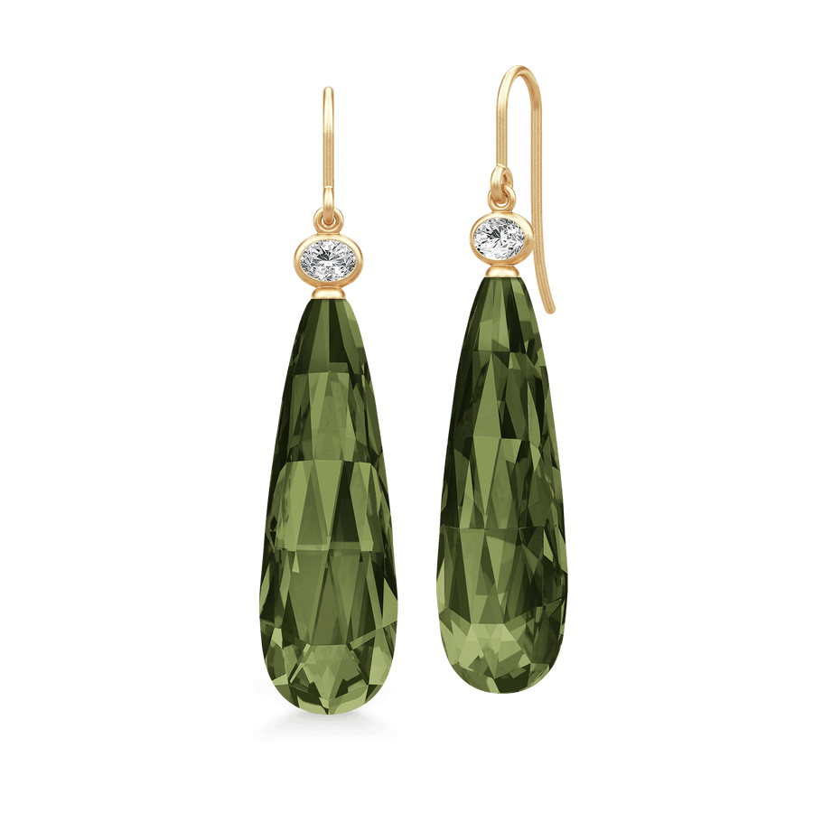 Ofelia Drop Earrings Olive Green