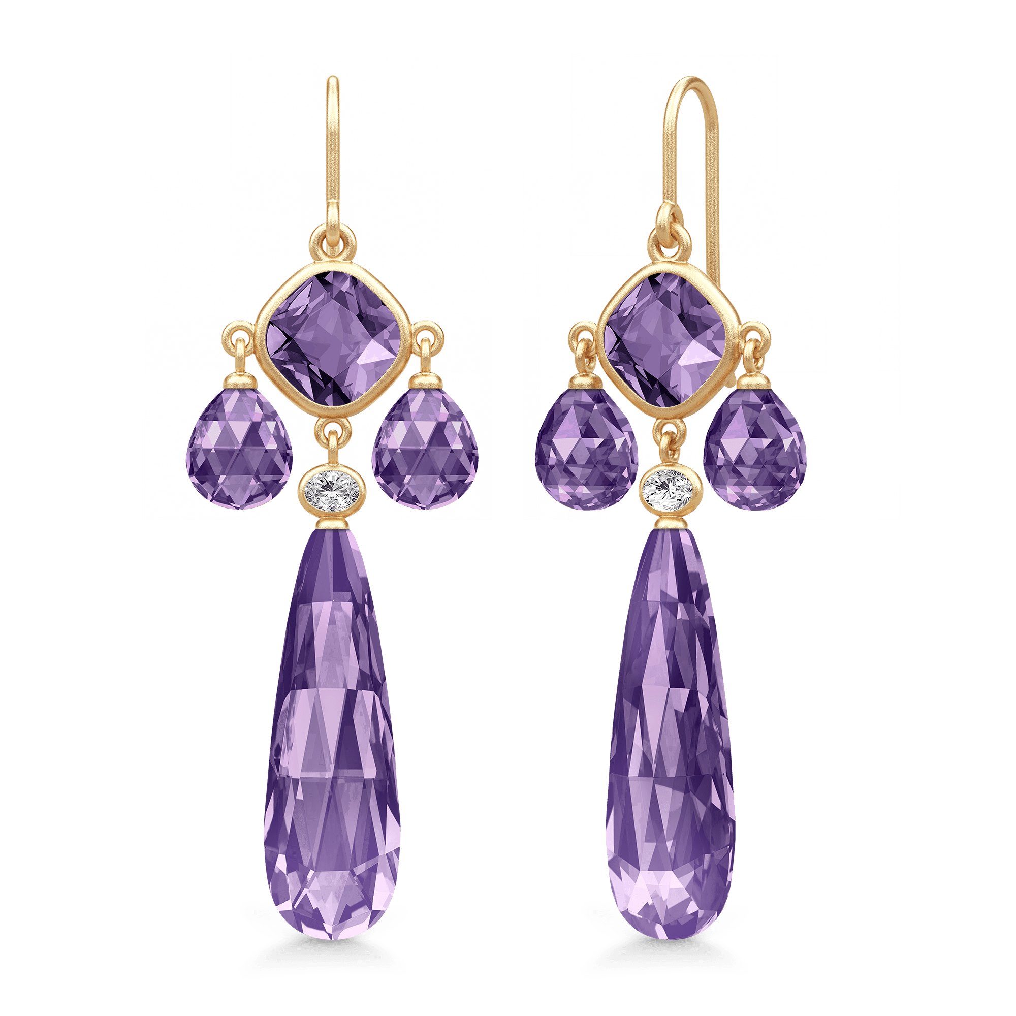Ofelia Chandelier Earrings - Amethyst