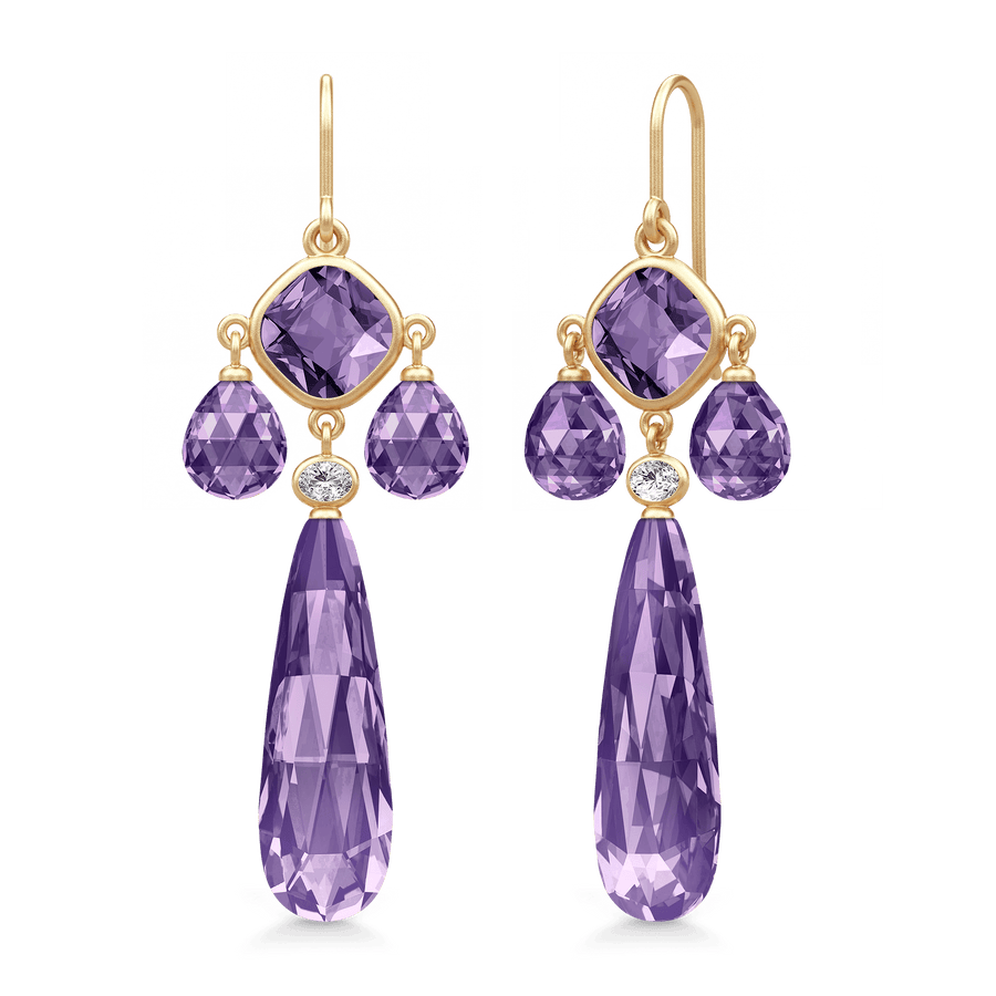 Ofelia Chandelier Earrings - Amethyst