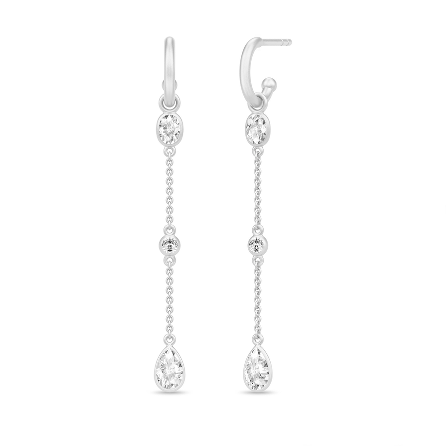 Fiona Droplet Mini Hoops Clear