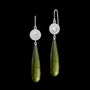 Heritage Earrings with Briolette Ear Pendants Olive Quartz