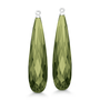 Briolette Ear Pendants Olive Quartz