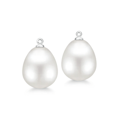 Elegance Ear Pendants Pearl Drops White Pearl