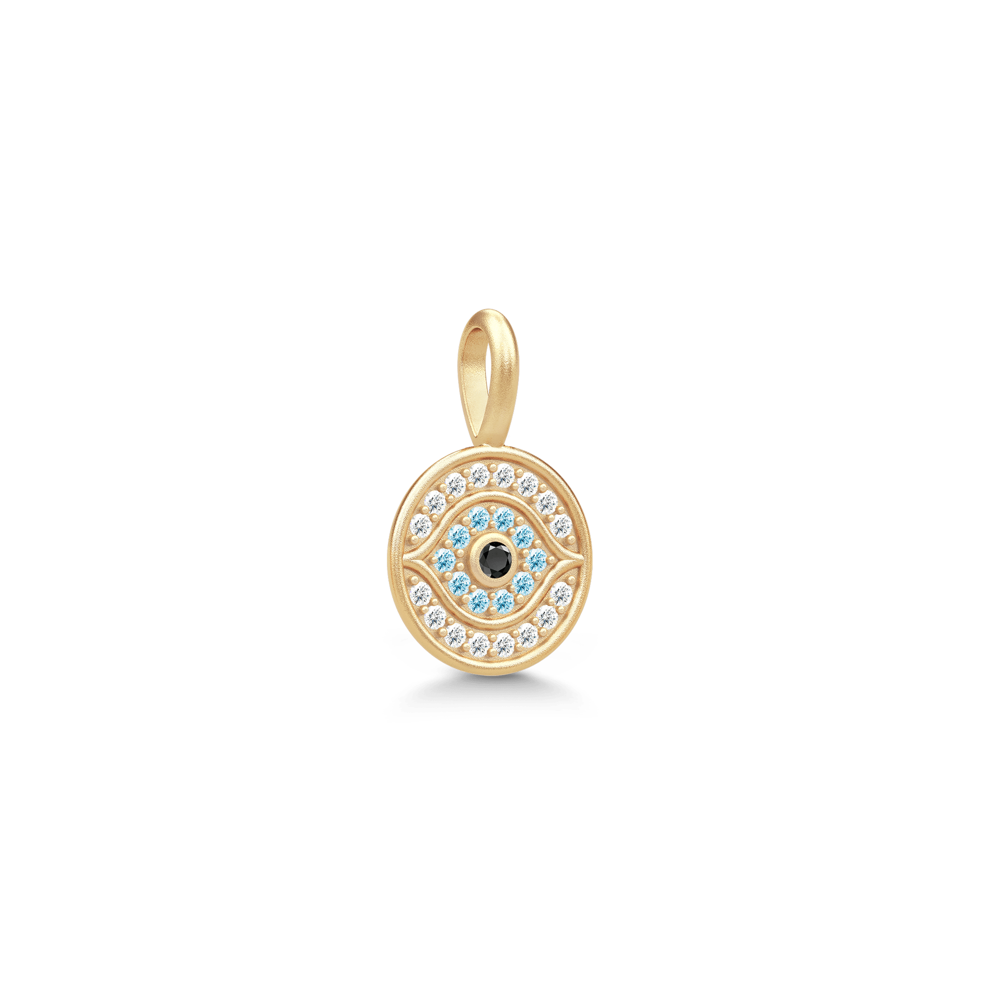 Protective Eye pendant Turquoise and Black Crystal