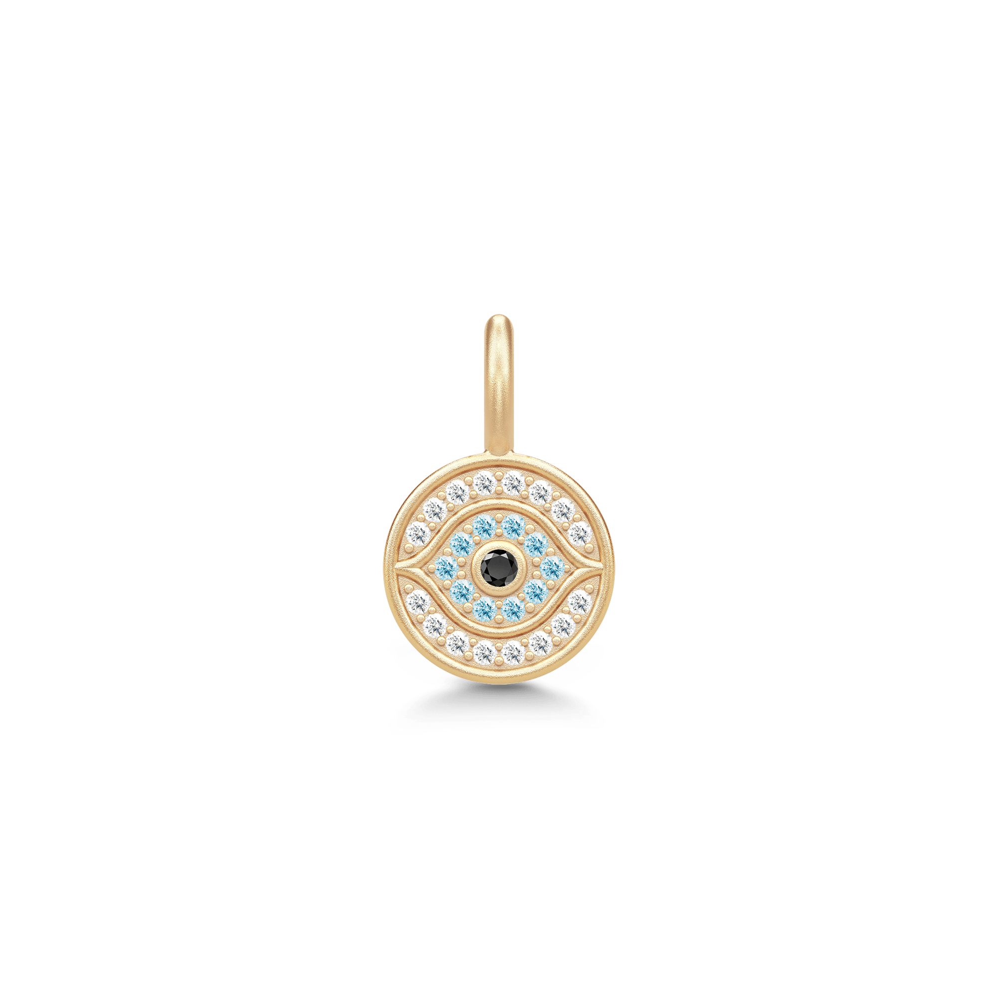 Protective Eye pendant Turquoise and Black Crystal