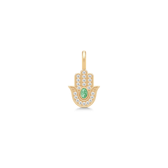 Hamsa Protection Pendant Green Turmalin