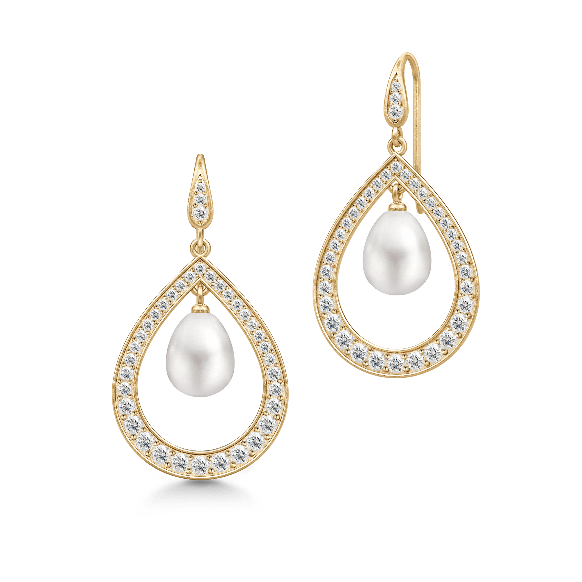Ocean Droplet Earrings White Pearl