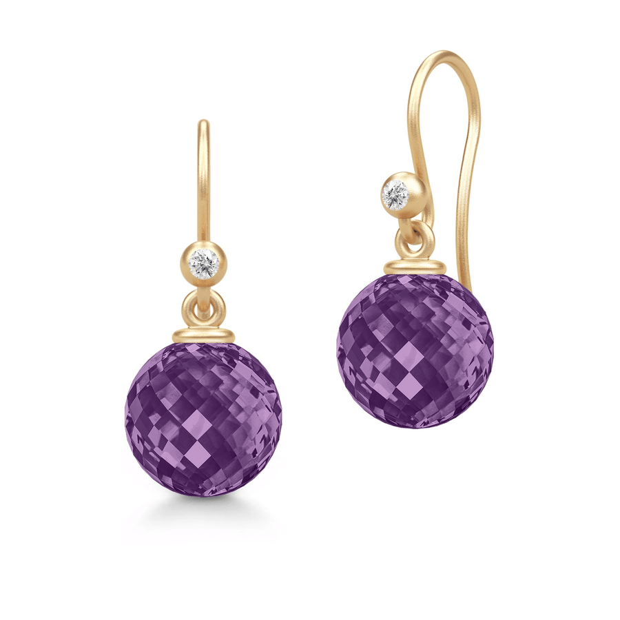 Globe Earrings Amethyst