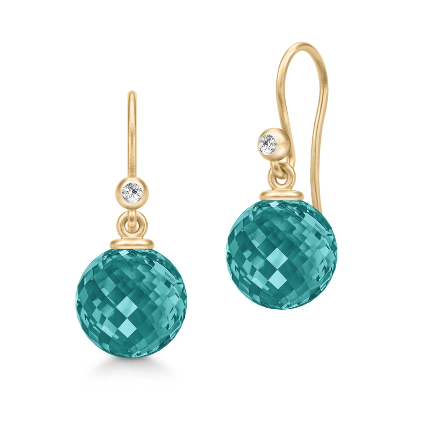 Globe Earring Blue Crystal