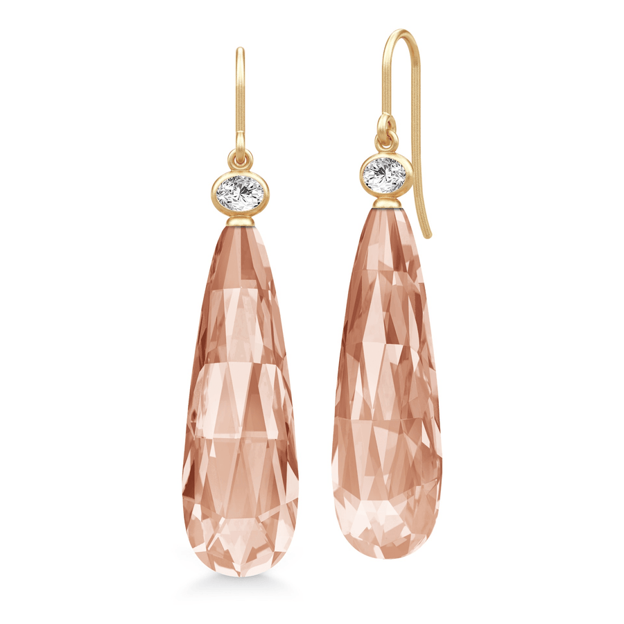 Ofelia Drop Earrings Peach Morganite