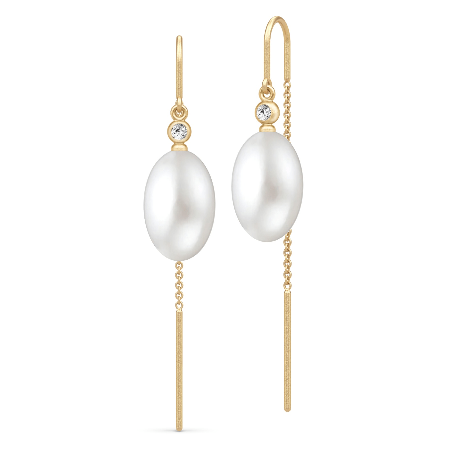 Afrodite Chain Earrings White Pearl