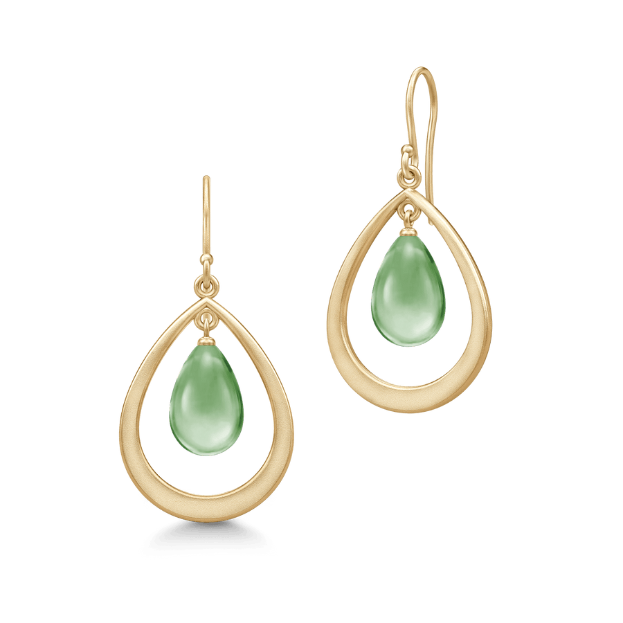 Prime Droplet Earrings Green Amethyst